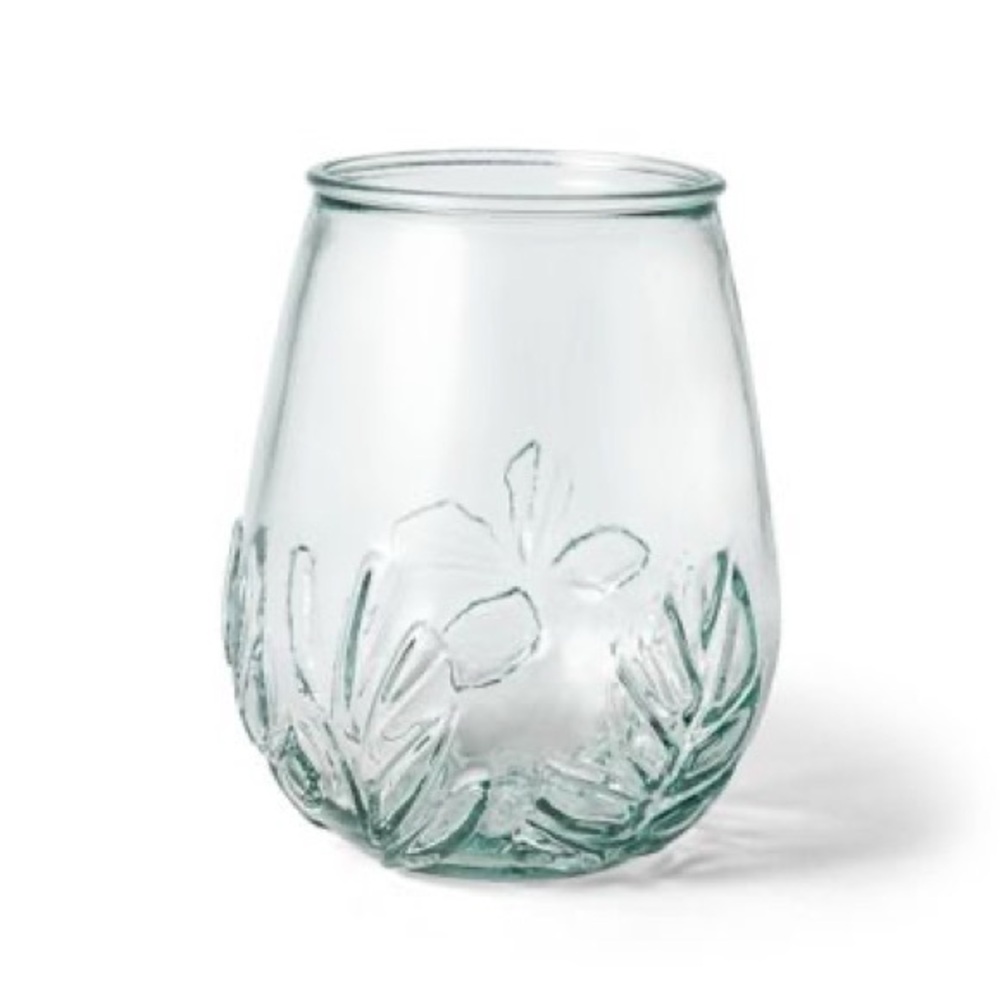 Tabitha Brown Clear Embossed Leaf Glasses x4 from Target Collection